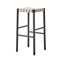 &Tradition Bar Stools*Betty TK8 barstool, , natural braided linen band seat Black