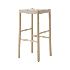 &Tradition Bar Stools*Betty TK8 barstool, Oak, natural braided linen band seat Beige