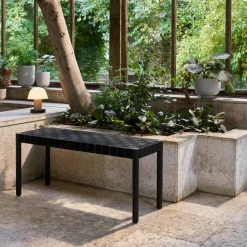 &Tradition Benches*Betty TK4 bench, . natural braided linen seat Black