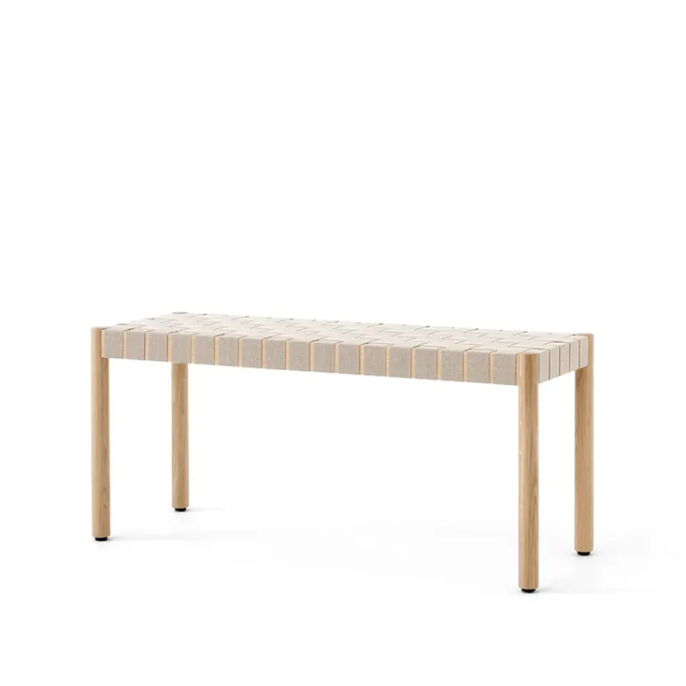 &Tradition Benches*Betty TK4 bench, Oak. natural braided linen seat Beige
