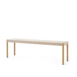 &Tradition Benches*Betty TK5 bench, Oak. natural braided linen seat Beige
