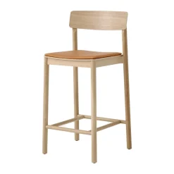 &Tradition Bar Stools*Betty TK14 Counter Chair 65 cm, Noble leather cognac-lacquered solid oak BeigeBrown