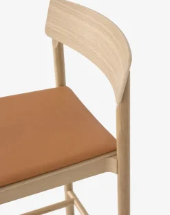 &Tradition Bar Stools*Betty TK14 Counter Chair 65 cm, Noble leather cognac-lacquered solid oak BeigeBrown