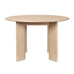 Ferm Living Dining Tables*Bevel dining table Ø117 cm, White-oiled oak Beige