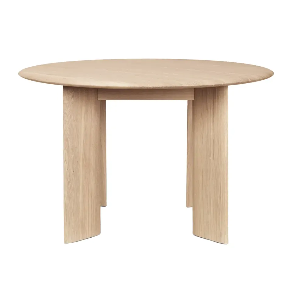 Ferm Living Dining Tables*Bevel dining table Ø117 cm, White-oiled oak Beige