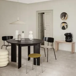 Ferm Living Dining Tables*Bevel dining table Ø117 cm, White-oiled oak Beige