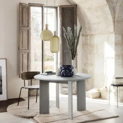 Ferm Living Dining Tables*Bevel dining table Ø117 cm, White-oiled oak Beige