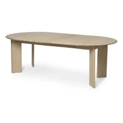 Ferm Living Dining Tables*Bevel Extendable dining table, White-oiled beech, incl. 2 extension leaves Beige