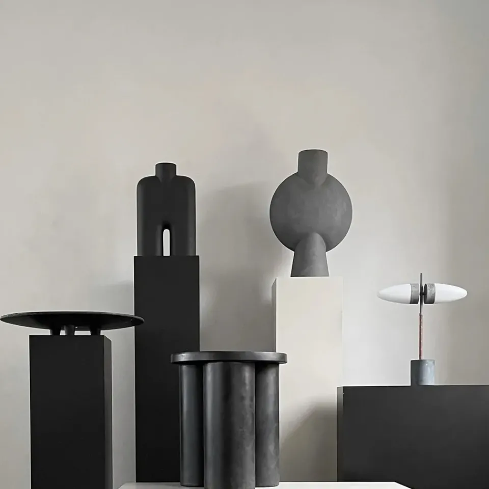 101 Copenhagen Side Tables*Big Foot side table tall Ø45 cm, Coffee BrownBlack