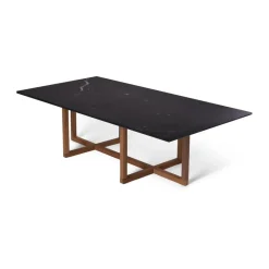 OX Denmarq Coffee Tables*Big Ninety coffee table 70x140 cm, smoked oak base, marble Black