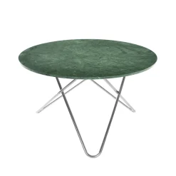 OX Denmarq Dining Tables*Big O Table dining table, Marble indio. stainless steel stand Green