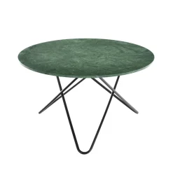 OX Denmarq Dining Tables*Big O Table dining table, Marble indio. black stand Green