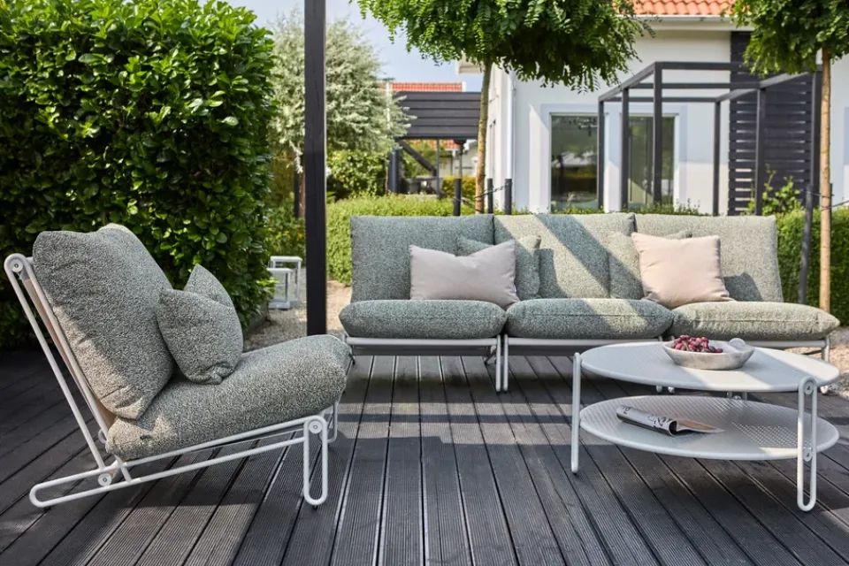 Brafab Table For Outdoor Use|Outdoor Lounge Furniture*Blixt coffee table, Light Ø85 cm Grey