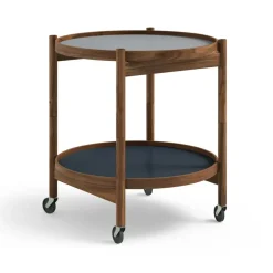 Brdr. Krüger Side Tables*Bølling Tray Table model 50, Water, oiled walnut stand Blue