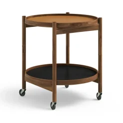 Brdr. Krüger Side Tables*Bølling Tray Table model 50, Clay, oiled walnut stand Orange