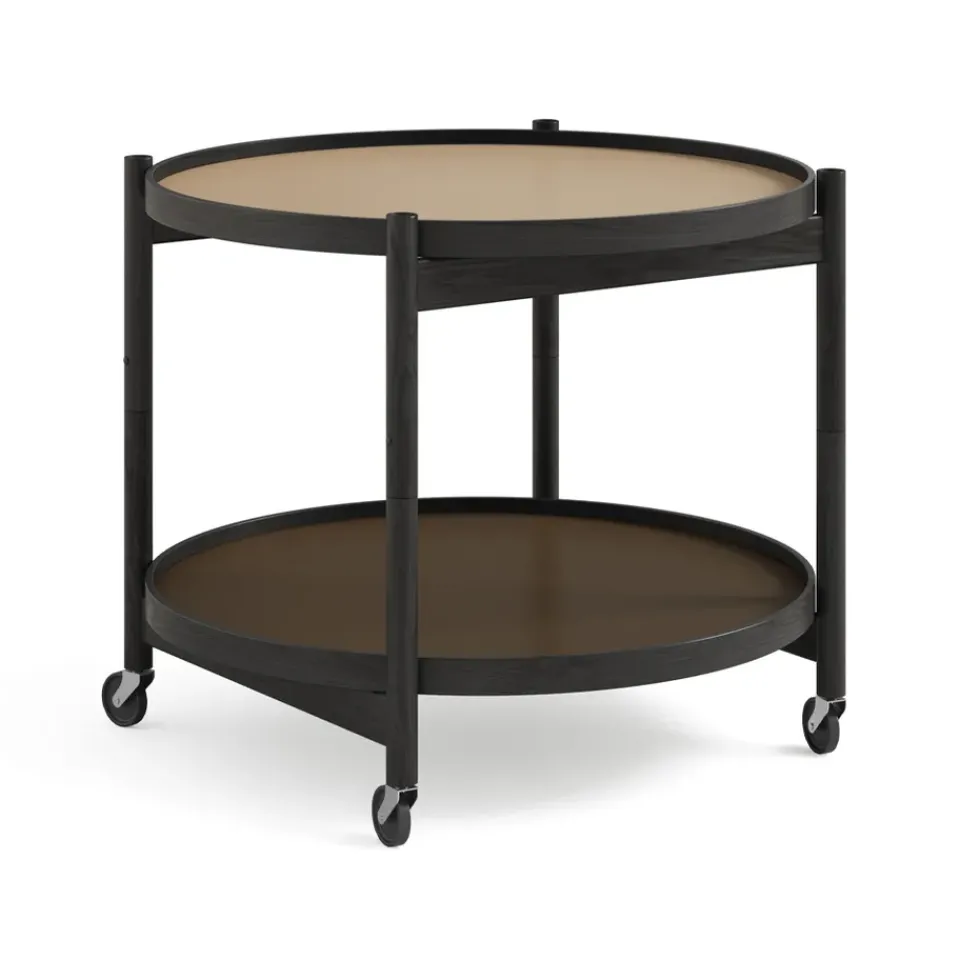 Brdr. Krüger Side Tables*Bølling Tray Table model 60, Earth, black lacquered oak stand Beige