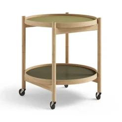 Brdr. Krüger Side Tables*Bølling Tray Table model 50, Leaf, oiled oak stand Green