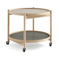 Brdr. Krüger Side Tables*Bølling Tray Table model 60, Stone, oiled beech stand Grey