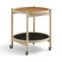 Brdr. Krüger Side Tables*Bølling Tray Table model 50, Clay, untreated oak stand Orange