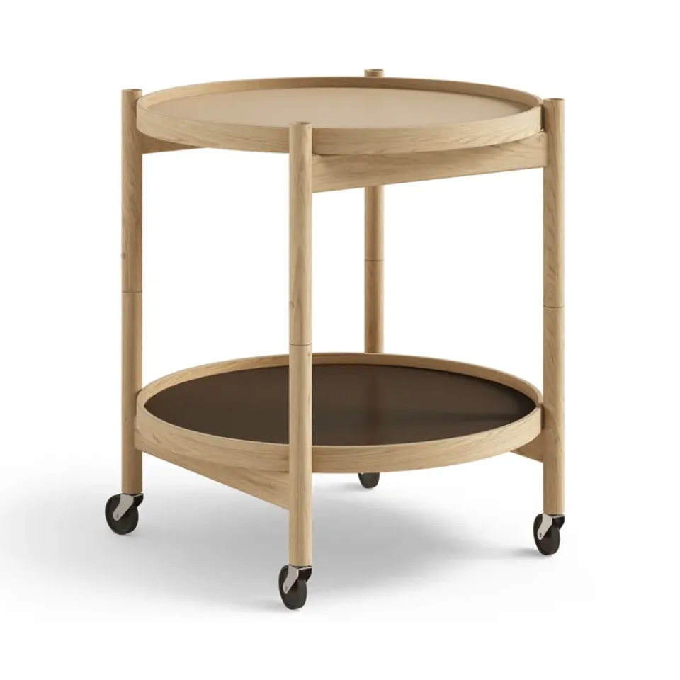 Brdr. Krüger Side Tables*Bølling Tray Table model 50, Earth, oiled oak stand Beige