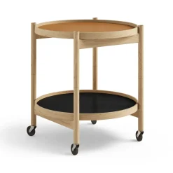 Brdr. Krüger Side Tables*Bølling Tray Table model 50, Clay, oiled oak stand Orange