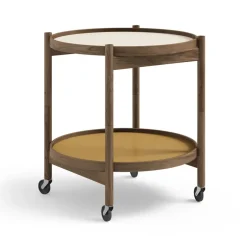 Brdr. Krüger Side Tables*Bølling Tray Table model 50, Sunny, smoke oiled oak stand Yellow