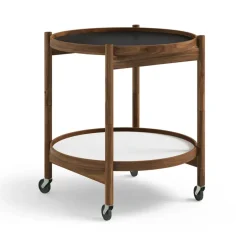 Brdr. Krüger Side Tables*Bølling Tray Table model 50, Base, oiled walnut stand Black