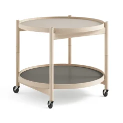 Brdr. Krüger Side Tables*Bølling Tray Table model 60, Stone, untreated beech stand Grey