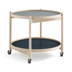 Brdr. Krüger Side Tables*Bølling Tray Table model 60, Water, untreated beech stand Blue