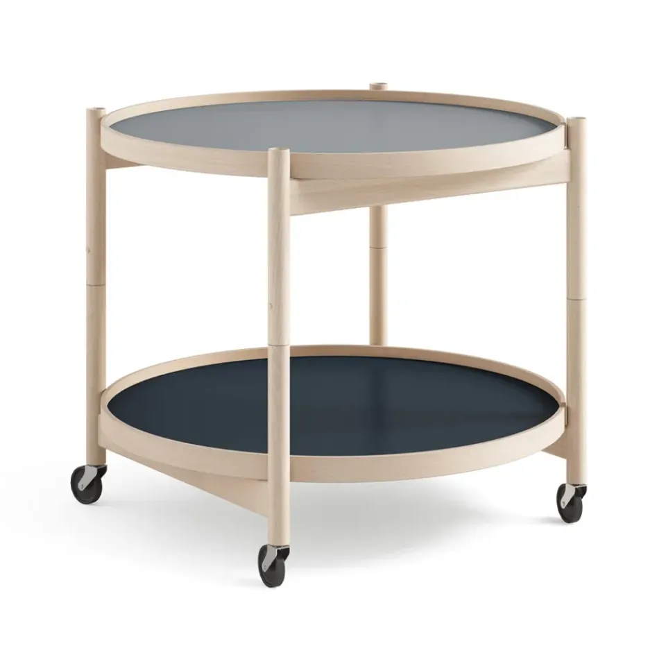 Brdr. Krüger Side Tables*Bølling Tray Table model 60, Water, untreated beech stand Blue