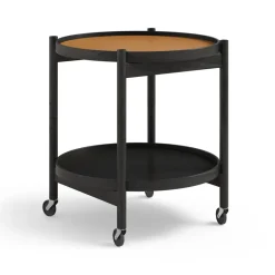 Brdr. Krüger Side Tables*Bølling Tray Table model 50, Clay, black lacquered oak stand Orange