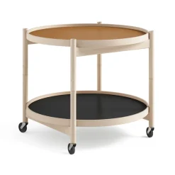 Brdr. Krüger Side Tables*Bølling Tray Table model 60, Clay, untreated beech stand Orange