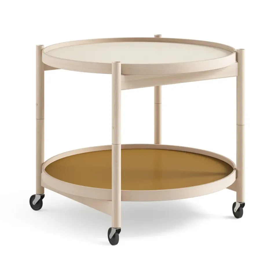 Brdr. Krüger Side Tables*Bølling Tray Table model 60, Sunny, untreated beech stand Yellow