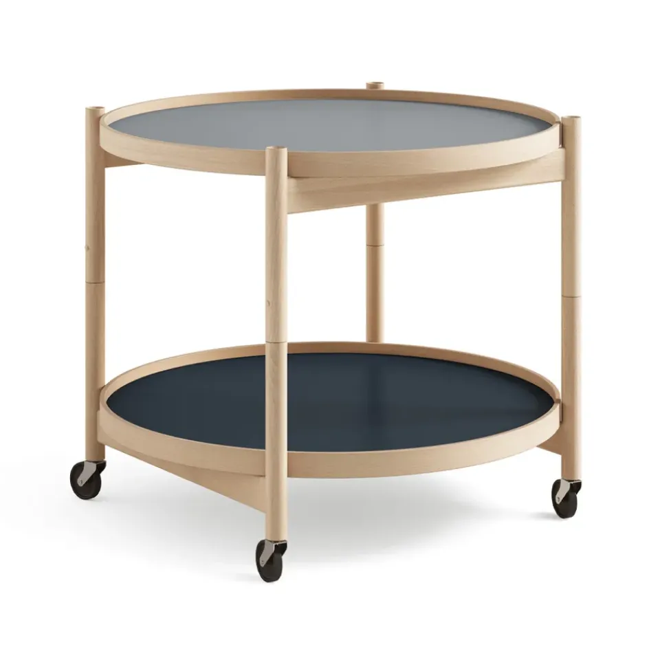 Brdr. Krüger Side Tables*Bølling Tray Table model 60, Water, oiled beech stand Blue