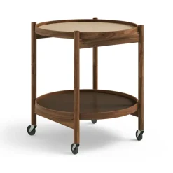 Brdr. Krüger Side Tables*Bølling Tray Table model 50, Earth, oiled walnut stand Beige