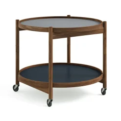 Brdr. Krüger Side Tables*Bølling Tray Table model 60, Water, oiled walnut stand Blue