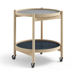 Brdr. Krüger Side Tables*Bølling Tray Table model 50, Water, untreated oak stand Blue