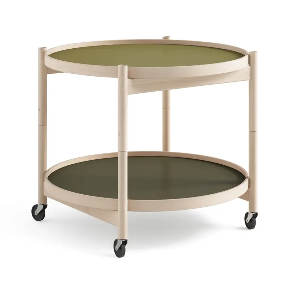 Brdr. Krüger Side Tables*Bølling Tray Table model 60, Leaf, untreated beech stand Green