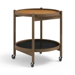 Brdr. Krüger Side Tables*Bølling Tray Table model 50, Clay, smoke oiled oak stand Orange