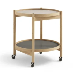 Brdr. Krüger Side Tables*Bølling Tray Table model 50, Stone, oiled oak stand Grey