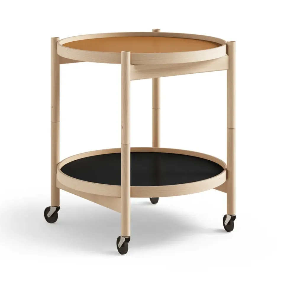 Brdr. Krüger Side Tables*Bølling Tray Table model 50, Clay, oiled beech stand Orange