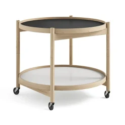 Brdr. Krüger Side Tables*Bølling Tray Table model 60, Base, untreated oak stand Black