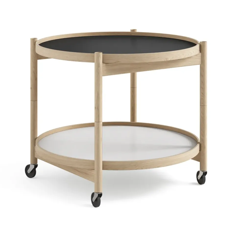 Brdr. Krüger Side Tables*Bølling Tray Table model 60, Base, untreated oak stand Black