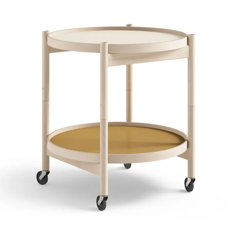Brdr. Krüger Side Tables*Bølling Tray Table model 50, Sunny, untreated beech stand Yellow