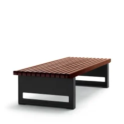 Byarums bruk Garden Sofas & Garden Benches*Block bench, Mahogany, wide, black stand BrownBlack
