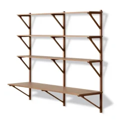 Fredericia Furniture Desks*BM29 shelf with desk 149x134 cm, Walnut lacquer Brown
