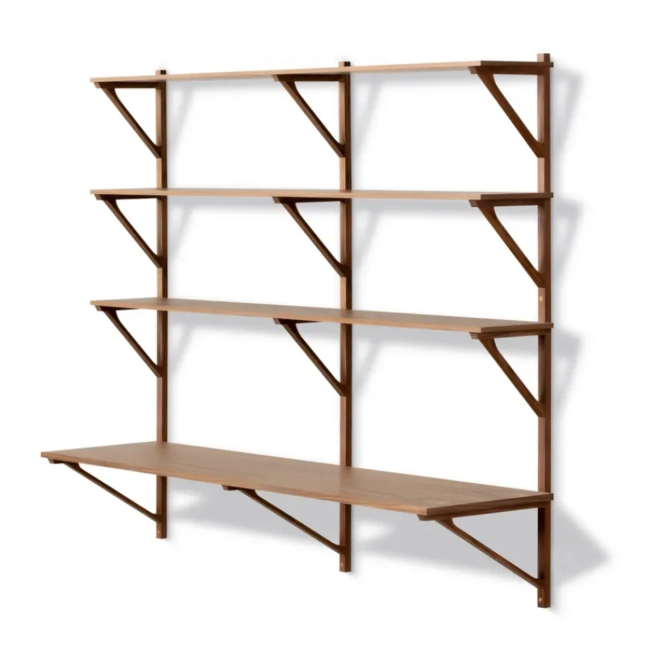 Fredericia Furniture Desks*BM29 shelf with desk 149x134 cm, Walnut lacquer Brown