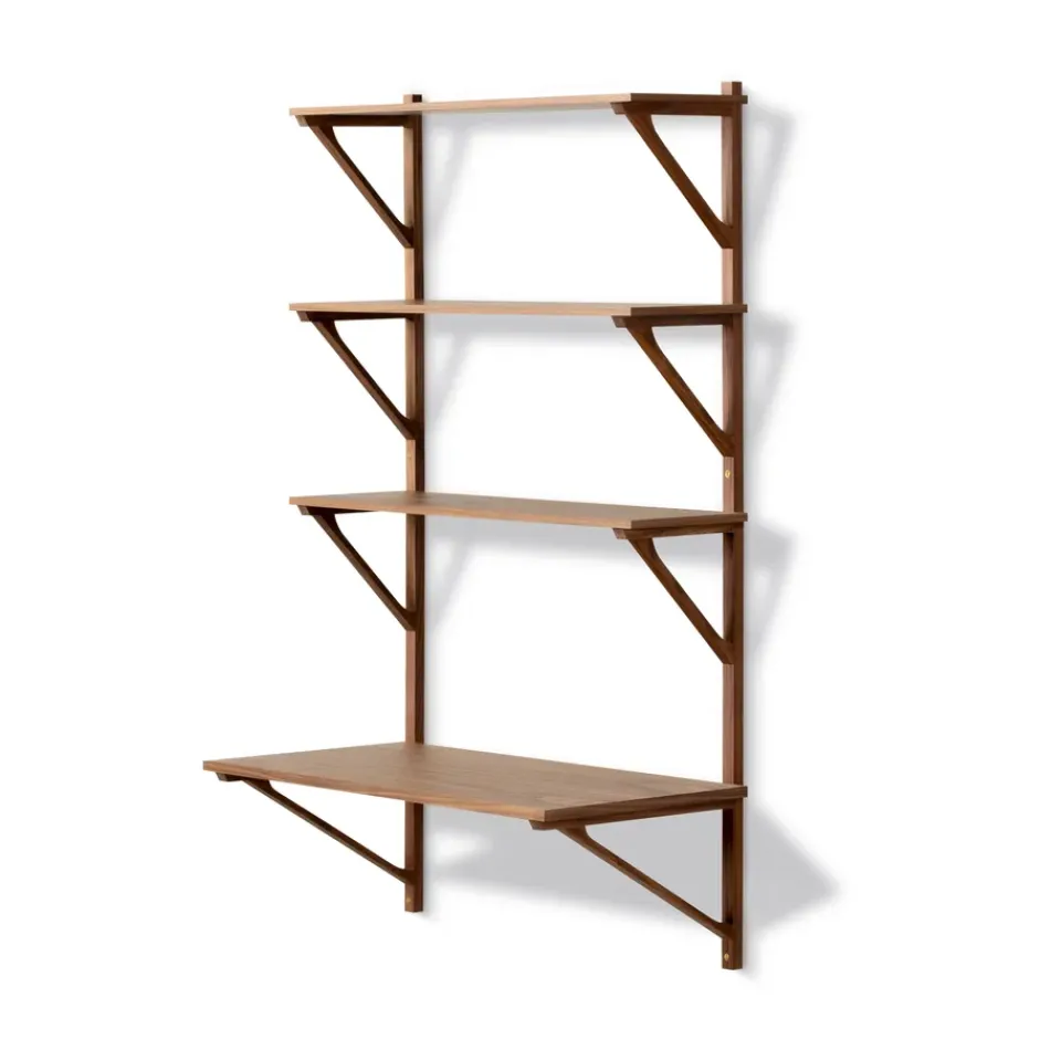 Fredericia Furniture Desks*BM29 shelf with desk 78x134 cm, Walnut lacquer Brown