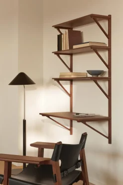 Fredericia Furniture Desks*BM29 shelf with desk 78x134 cm, Walnut lacquer Brown