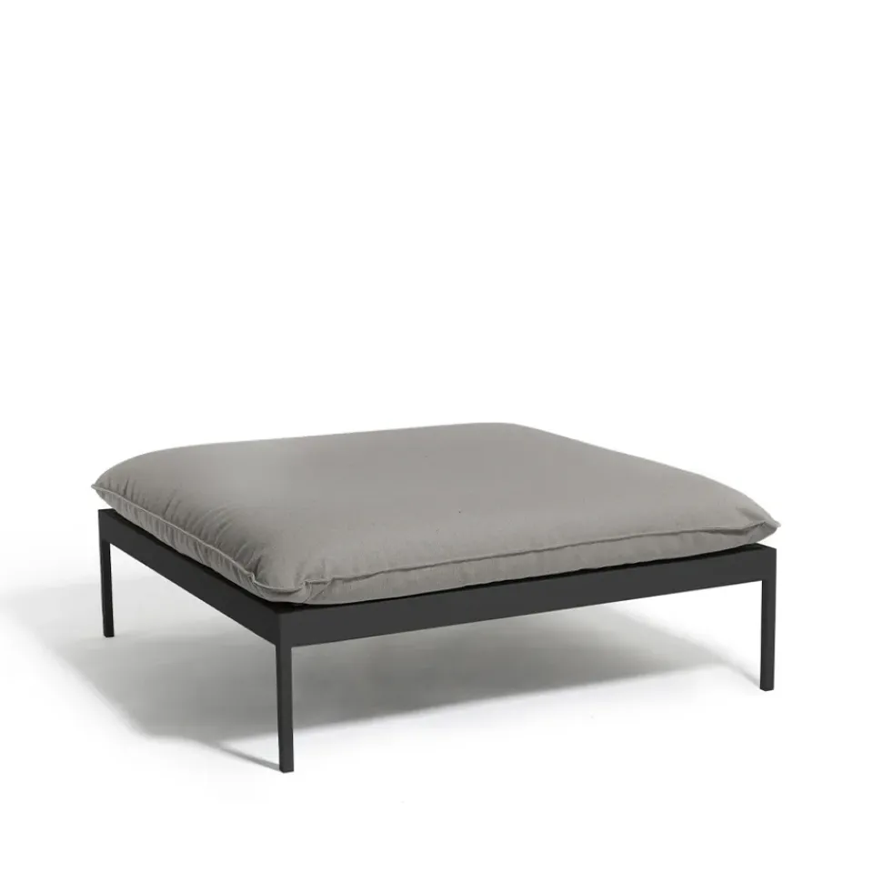 Skargaarden Seating*Bönan foot stool, Fiord 551 , dark grey aluminium frame Beige